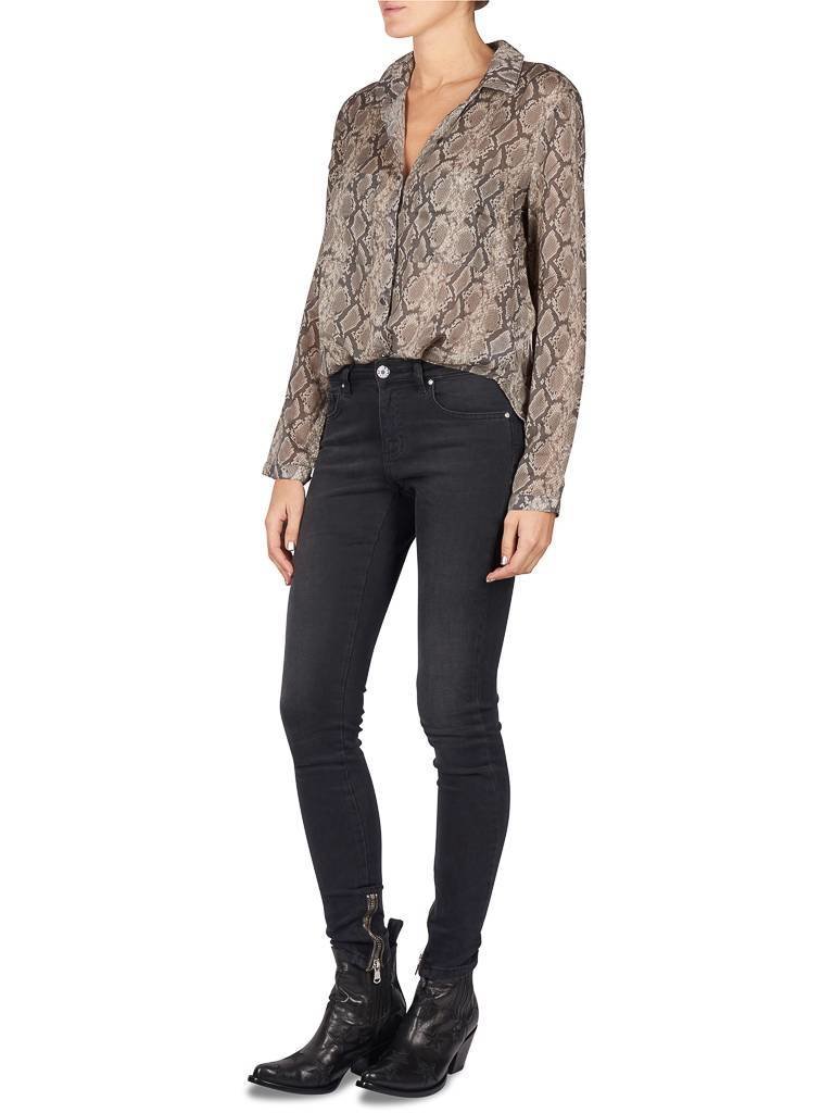 Bella Dahl Slangenprint blouse donkergroen