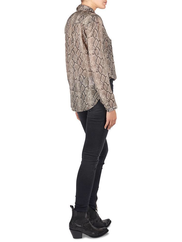 Bella Dahl Slangenprint blouse donkergroen