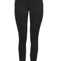 Frame Denim Le Skinny de Jeanne distressed jeans black