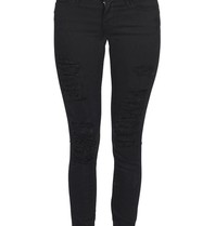 Frame Denim Le Skinny de Jeanne distressed jeans zwart