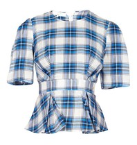 Elisabetta Franchi Blouse geruit blauw