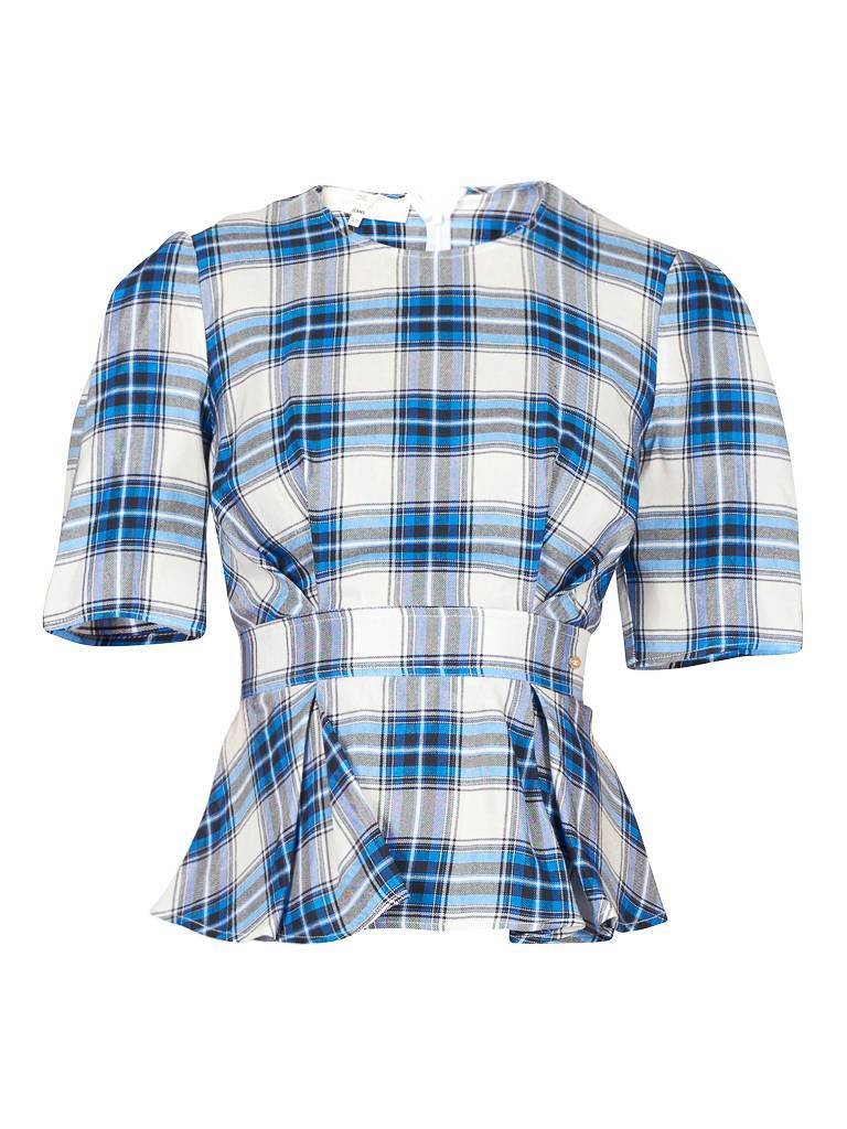 Elisabetta Franchi Bluse blau kariert