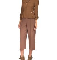 Elisabetta Franchi Blouse met vetersluiting legergroen