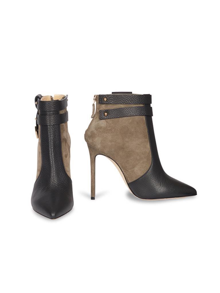 Elisabetta Franchi Ankle Boots with applique black-green