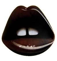 Godert.me Dark red lips print pin goud