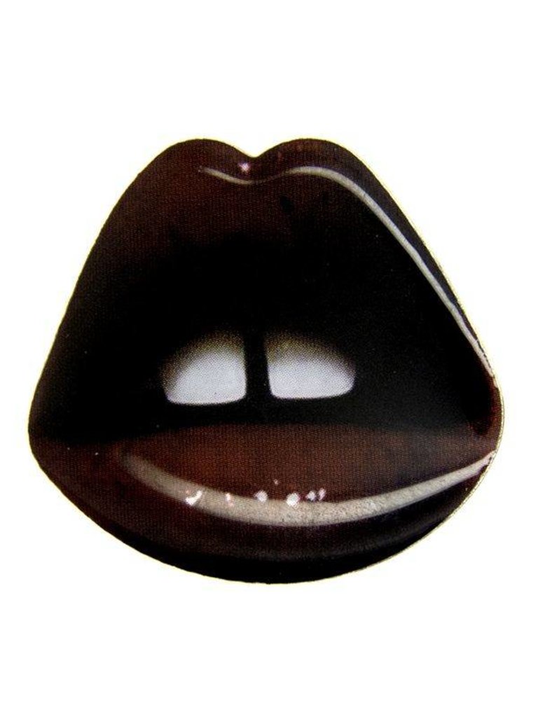 GODERT.ME Dark red lips print Pin gold