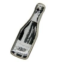 Godert.me Champagne bottle print Pin silber