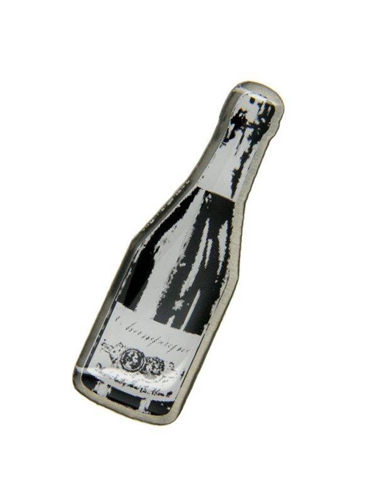 GODERT.ME Champagne bottle print pin zilver
