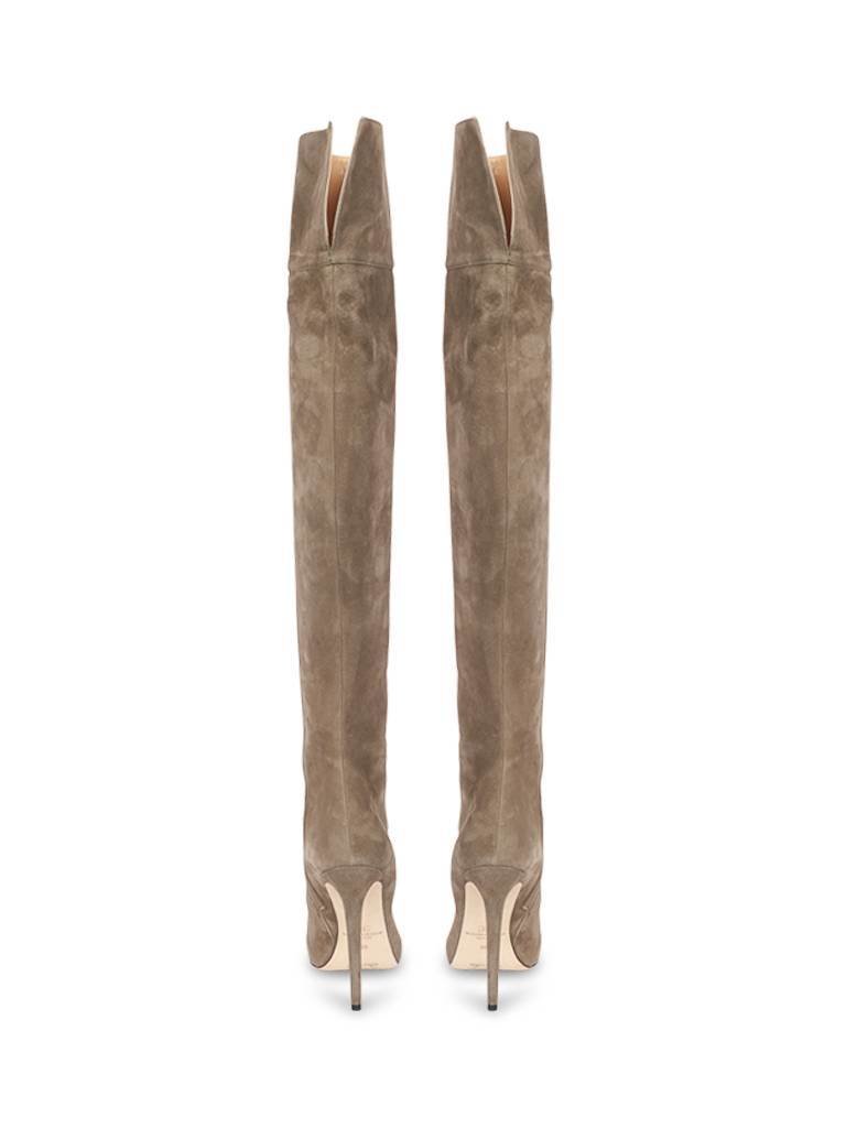 Elisabetta Franchi Over-the-knee boots with laces army green