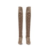 Elisabetta Franchi Over-the-knee boots met veters legergroen