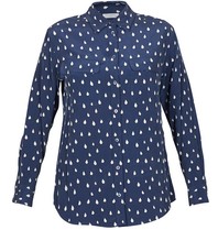 Equipment Signature blouse with print dark blue