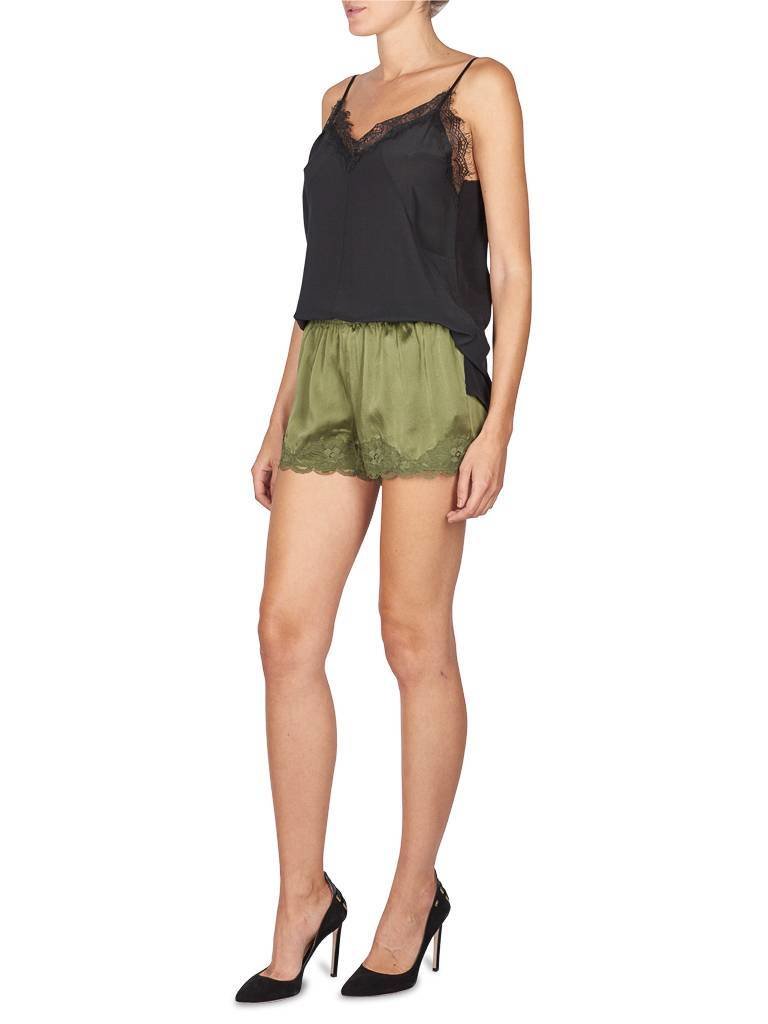 Gold Hawk Floral kanten shorts olijf