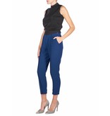 Elisabetta Franchi Pantalon met veterdetail donkerblauw