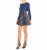 Elisabetta Franchi dress with plaid skirt blue-green