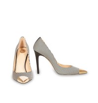 Elisabetta Franchi Gestreepte pumps zwart-crème