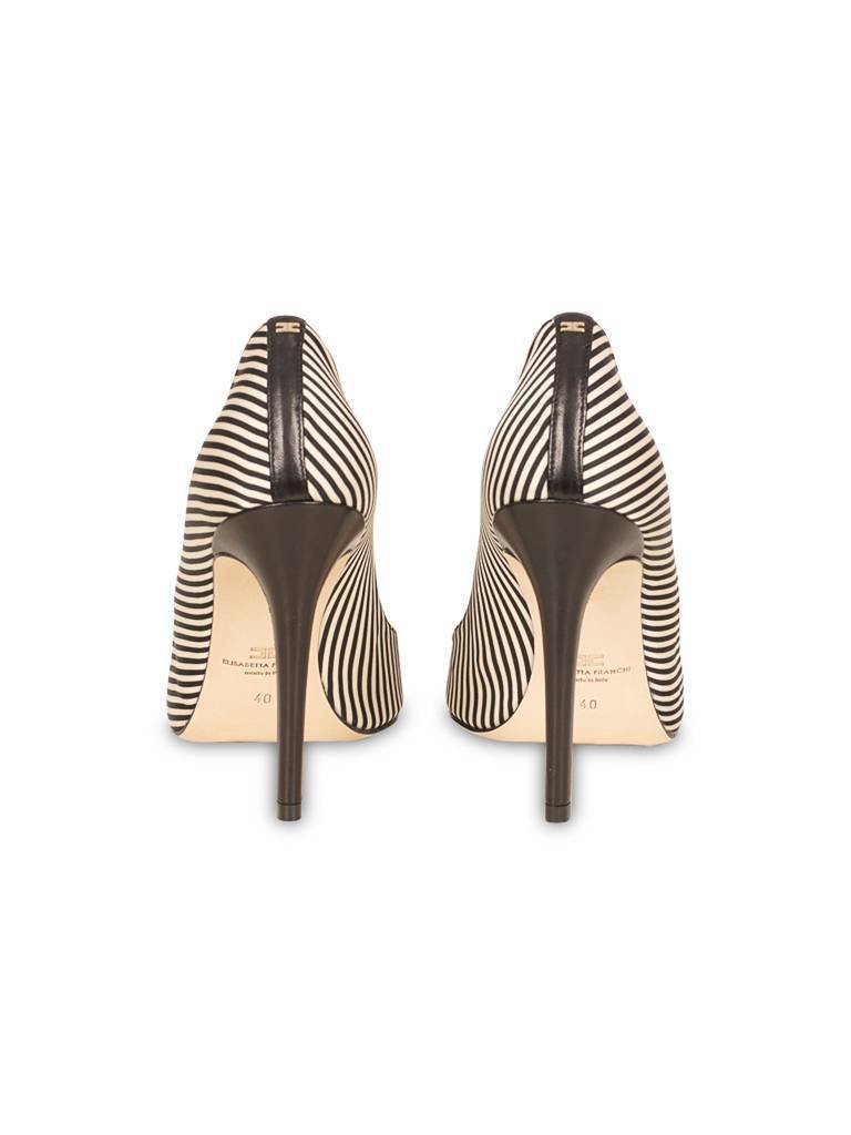 Elisabetta Franchi Gestreepte pumps zwart-crème