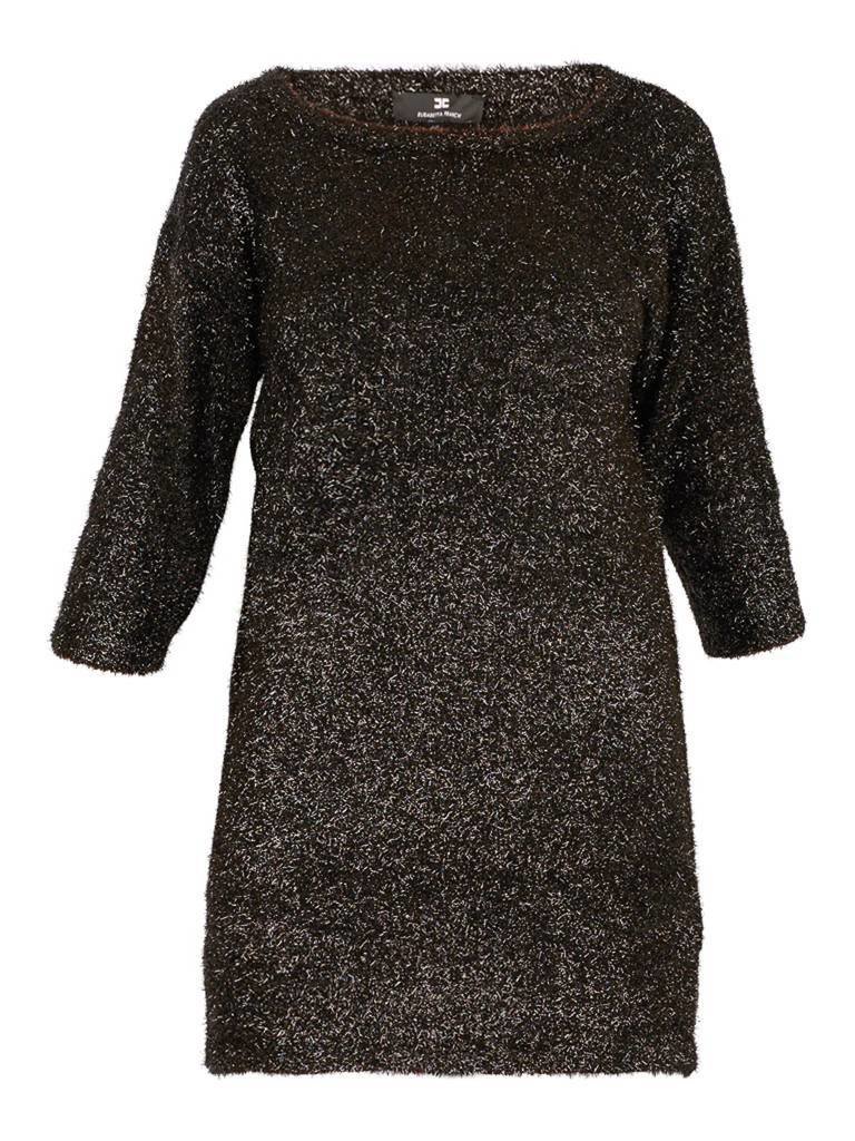 Elisabetta Franchi Lurex mini dress black