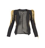 Elisabetta Franchi Blazer mit Fransen schwarz