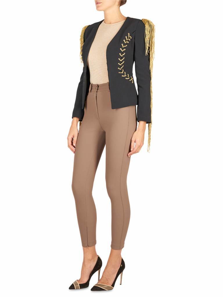 Elisabetta Franchi Blazer met franjes zwart