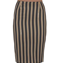 Elisabetta Franchi Striped midi skirt black-dark green