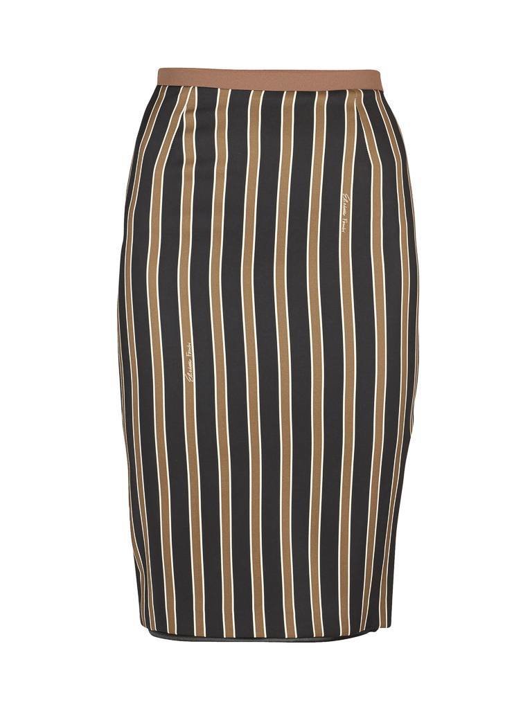 Elisabetta Franchi Striped midi skirt black-dark green