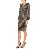 Elisabetta Franchi Gestreepte midi rok zwart-donkergroen