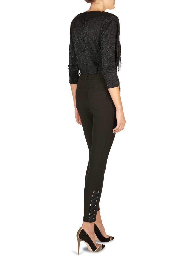 Elisabetta Franchi Glitter body with frills black