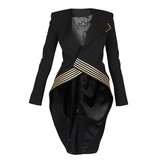 Elisabetta Franchi Asymmetric blazer with gold details black