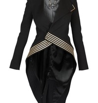 Elisabetta Franchi Asymmetrisch Jacke mit gold details schwarz