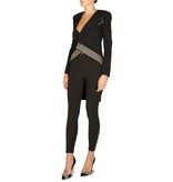 Elisabetta Franchi Asymmetric blazer with gold details black