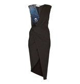 Elisabetta Franchi Draped dress with sequins black