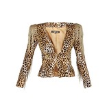 Elisabetta Franchi Animalier blazer met franjes luipaardprint