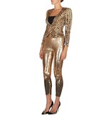 Elisabetta Franchi Animalier blazer with fringes leopard print