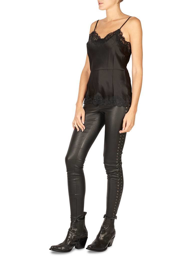 Goldhawk Floral Spitzen Top schwarz