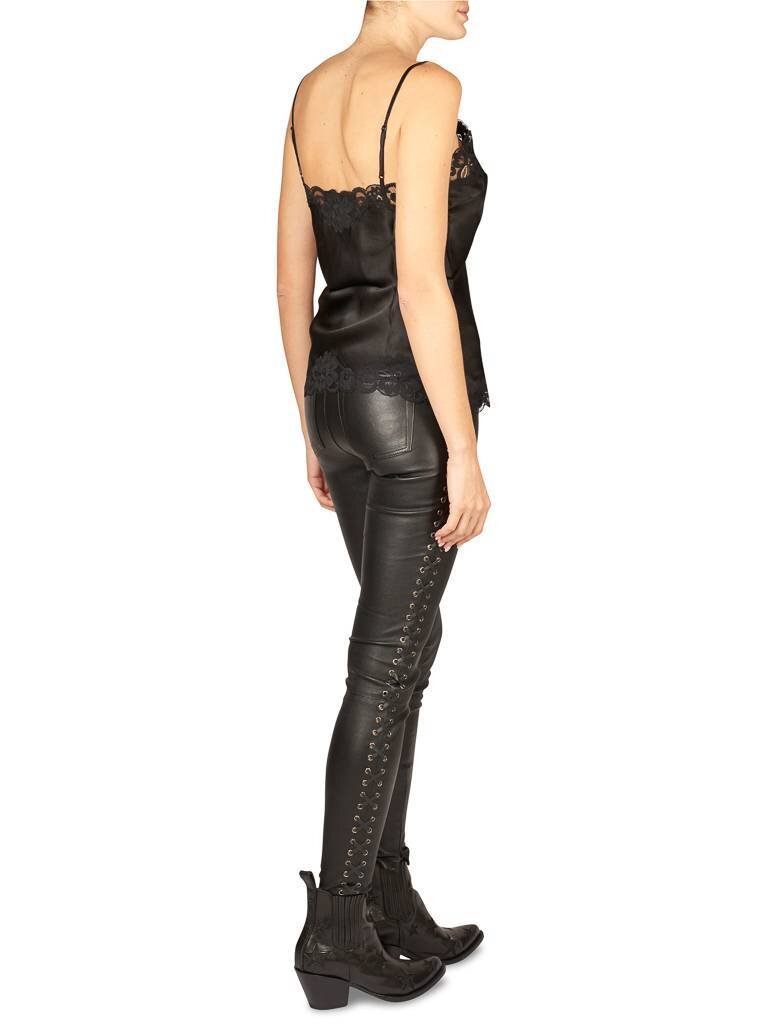 Gold Hawk Floral kanten top zwart