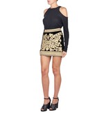 For Love and Lemons Ornate velvet mini-Rock schwarz