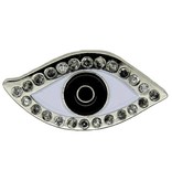 Godert.me Eye pin zilver met rhinestone