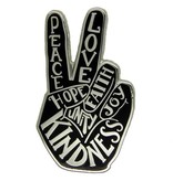 Godert.me Peace hand pin Silber