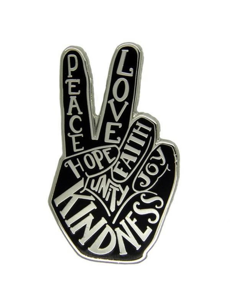 Godert.me Peace hand pin Silber