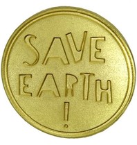 Godert.me Save Earth gold Pin