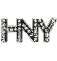 Godert.me Happy New Year rhinestone pin zilver