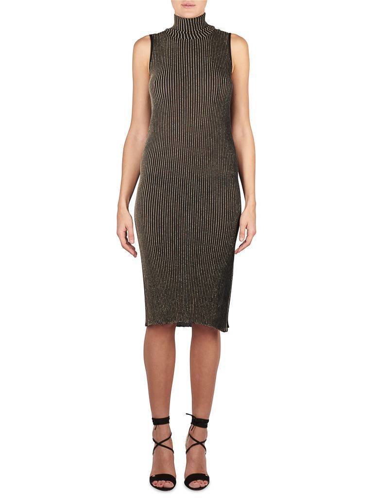 Elisabetta Franchi Mouwloze jurk met col zwart