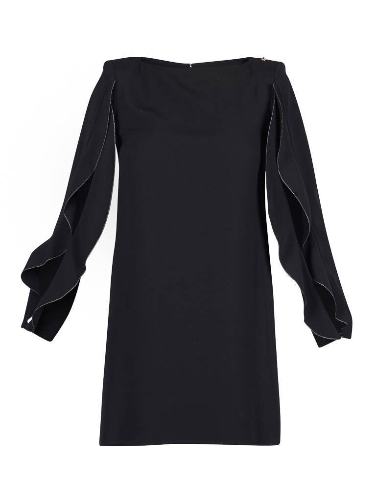 Elisabetta Franchi Mini jurk met open mouw zwart