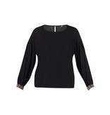 Elisabetta Franchi Blouse met open mouw zwart