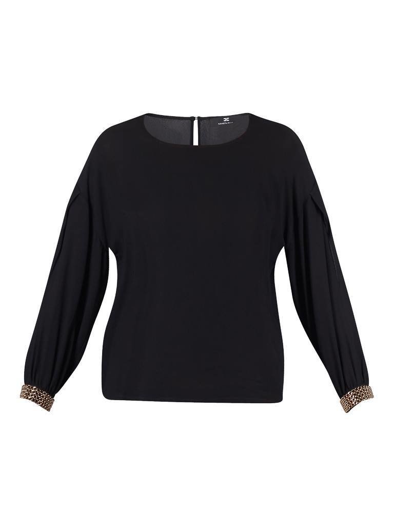 Elisabetta Franchi Blouse with open sleeve black
