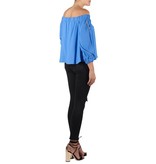 Elisabetta Franchi Off-Schulter-Top mit Ketten blau
