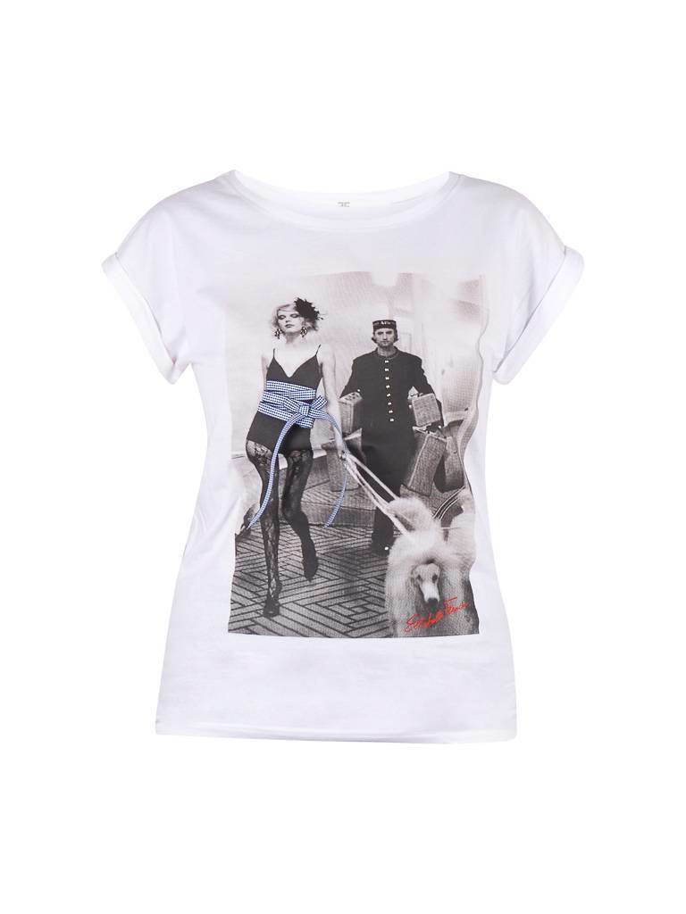 Elisabetta Franchi Fashion print tee white