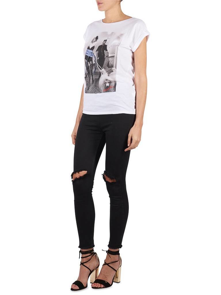 Elisabetta Franchi Mode-Druck-T-Shirt weiß