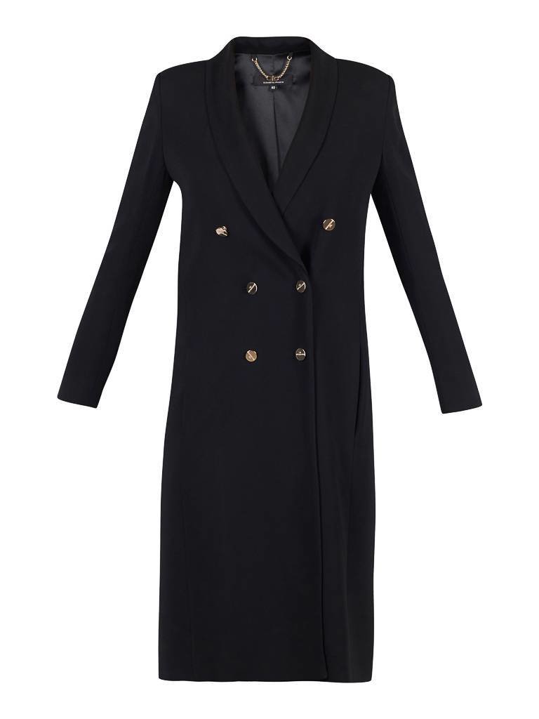 Elisabetta Franchi Long double-breasted blazer black