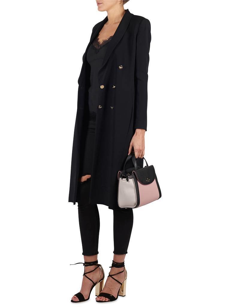Elisabetta Franchi Long double-breasted blazer black